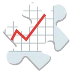 pezzo di puzzle + grafico con andamento positivo