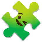 pezzo di puzzle + faccina che fa l’occhiolino