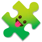 pezzo di puzzle + faccina che mostra la lingua