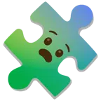 pezzo di puzzle + faccina impaurita
