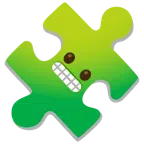 pezzo di puzzle + faccina con smorfia