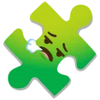 pezzo di puzzle + faccina che espira