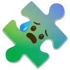 pezzo di puzzle + faccina sudata in ansia