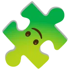 pezzo di puzzle + faccina sottosopra