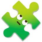 pezzo di puzzle + faccina con occhi al cielo