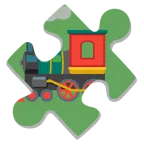pezzo di puzzle + locomotiva