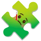 pezzo di puzzle + faccina con termometro