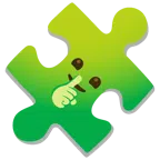 pezzo di puzzle + faccina che zittisce
