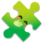 pezzo di puzzle + faccina con mano sulla bocca