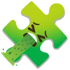 pezzo di puzzle + faccina che vomita