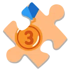 pezzo di puzzle + medaglia di bronzo