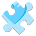 pezzo di puzzle + cuore azzurro