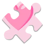 pezzo di puzzle + cuore rosa