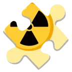 pezzo di puzzle + simbolo della radioattività