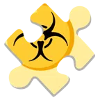 pezzo di puzzle + simbolo del rischio biologico