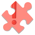 pezzo di puzzle + punto esclamativo rosso