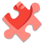 pezzo di puzzle + cuore rosso