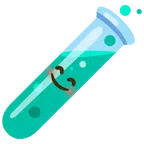 provetta + faccina con occhi sorridenti