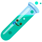 provetta + faccina sorridente con lacrima