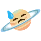 Ringplanet + bedrücktes Gesicht mit Schweiß