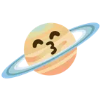 Ringplanet + küssendes Gesicht mit lächelnden Augen