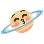 Ringplanet + küssendes Gesicht mit geschlossenen Augen