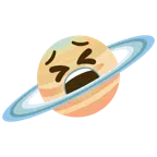 Ringplanet + müdes Gesicht