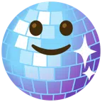 palla da discoteca + faccina con sorriso accennato