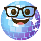 palla da discoteca + faccina nerd