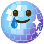 palla da discoteca + faccina sorridente con lacrima