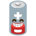 batteria scarica + faccina raggiante con occhi felici