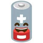 batteria scarica + faccina con sorriso e occhi sorridenti