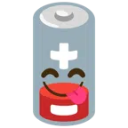 batteria scarica + faccina che si lecca i baffi