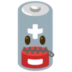 batteria scarica + faccina con bocca con cerniera