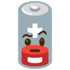 batteria scarica + faccina con sopracciglia alzate