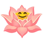 Lotusblüte + lächelndes Gesicht mit lachenden Augen