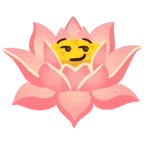 Lotusblüte + süffisant lächelndes Gesicht