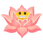 Lotusblüte + Grimassen schneidendes Gesicht