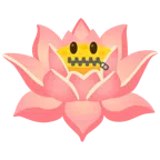Lotusblüte + Gesicht mit Reißverschlussmund