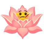 Lotusblüte + Gesicht mit Fieberthermometer