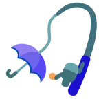 ombrello + canna da pesca