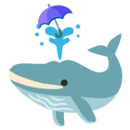 ombrello + balena che spruzza acqua
