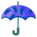ombrello + impronta di piedi