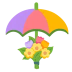 ombrello + mazzo di fiori