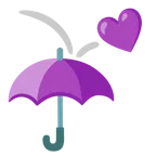 ombrello + cuore viola