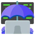 ombrello + computer portatile