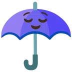 guarda-chuva + rosto aliviado