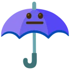 guarda-chuva + rosto neutro