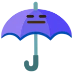guarda-chuva + rosto inexpressivo