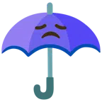 guarda-chuva + rosto desapontado